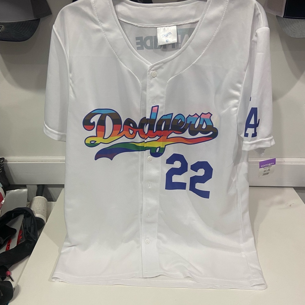 Los Ángeles dodges jersey size medium white prude  night 2022 mlb baseball